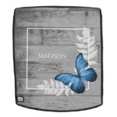 ブルーバタフライバ素朴ックパーソナライズされたパック バックパック (取り外し可フェース)