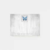 ブルーバタフライパーソナライズされたノート ポストイット (正面)