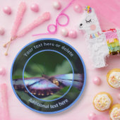 ブルーバタフライパーソナライズされたパーティー ペーパープレート (パーティー)