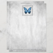 ブルーバタフライパーソナライズされた紙シート (正面/裏面)