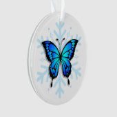 ブルーバタフライパーソナルメッセージクリスマスキープサク オーナメント (正面)
