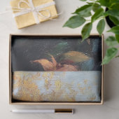 ブルーバタフライピンクの花絵を描のデコパージュ 薄葉紙 (ギフト)