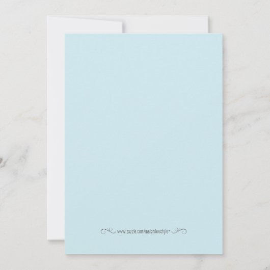 ブルーバタフライファースト誕生日招待状 招待状 (裏面)