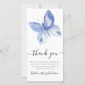 ブルーバタフライフォト葬儀 サンキューカード (正面)