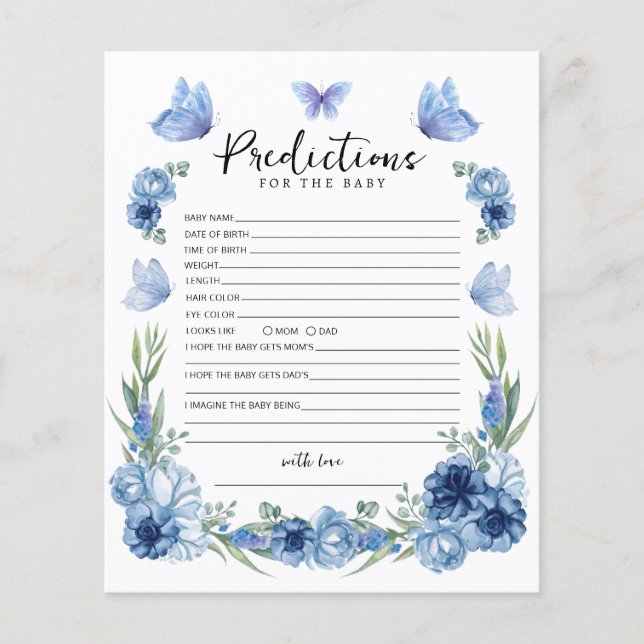 ブルーバタフライフラワー予測ベビーゲーム (正面)