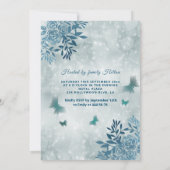 ブルーバタフライフローラガーデンドレスキンセアニラ 招待状 (裏面)