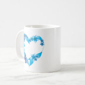 ブルーバタフライフローラハート コーヒーマグカップ (正面左)