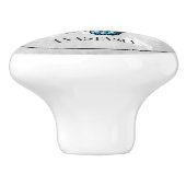 ブルーバタフライフローラパーソナライズされたセラミックノブ セラミックノブ (側面)