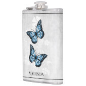 ブルーバタフライフローラフラスコ フラスク (左)