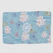 ブルーバタフライフローラモノグラム ゴルフタオル (横)