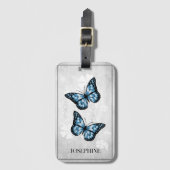 ブルーバタフライフローララゲッジタグ ラゲッジタグ (正面縦)