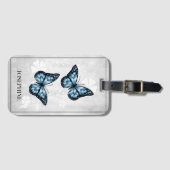ブルーバタフライフローララゲッジタグ ラゲッジタグ (正面横)