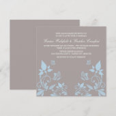 ブルーバタフライフローラ結婚招待 招待状 (正面/裏面)