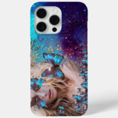 ブルーバタフライフローラ金ゴールドキラキラiPho Case-Mate iPhoneケース (裏面)