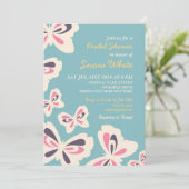 ブルーバタフライブライダルシャワー結婚式招待状 招待状 (スタンド正面)