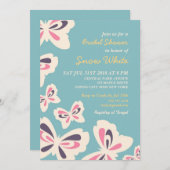 ブルーバタフライブライダルシャワー結婚式招待状 招待状 (正面/裏面)