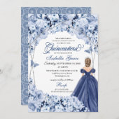 ブルーバタフライプリンセスティアラガウンキンセアニラ 招待状 (正面/裏面)