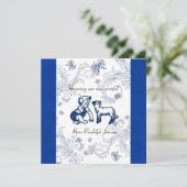 ブルーバタフライベビーシャワーの招待 招待状 (スタンド正面)