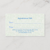 ブルーバタフライマッサージセラピーアポイントメントカード 予約カード (裏面)