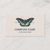 ブルーバタフライミニマリストソーシャルメディアQRコード 名刺 (正面)