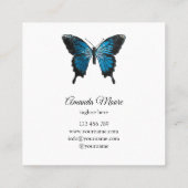ブルーバタフライライフコーチセラピストインク煙 スクエア名刺 (裏面)
