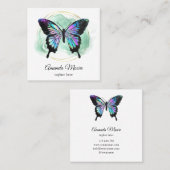 ブルーバタフライライフコーチセラピストホログラフsqua スクエア名刺 (正面/裏面)