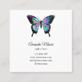 ブルーバタフライライフコーチセラピストホログラフsqua スクエア名刺 (裏面)