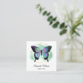 ブルーバタフライライフコーチセラピストホログラフsqua スクエア名刺 (スタンド正面)