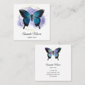 ブルーバタフライライフコーチセラピストホログラフsqua スクエア名刺 (正面/裏面)