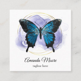 ブルーバタフライライフコーチセラピストホログラフsqua スクエア名刺