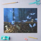 ブルーバタフライランドスケープデコペティッシュペーパー 薄葉紙 (クラフト)