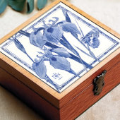 ブルーバタフライリリーウォールデコールアールヌーボーリリー タイル