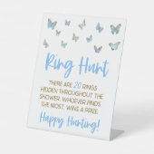 ブルーバタフライリングや輪狩りブライダルシャワーゲームペデスト 台座サイン (正面)