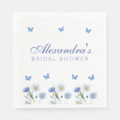 ブルーバタフライワイルドフラワーフローラブライダルシャワー スタンダードランチョンナプキン (正面)