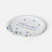 ブルーバタフライワイルドフラワーフローラブライダルシャワー ペーパープレート (アングル)