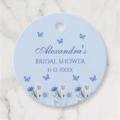 ブルーバタフライワイルドフラワーブライダルシャワーありがとう フェイバータグ (正面)