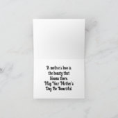 ブルーバタフライー母の日のグリーティングカード カード (内部)