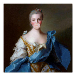 ブルーバタフライ付きバブルガムディバ ポスター