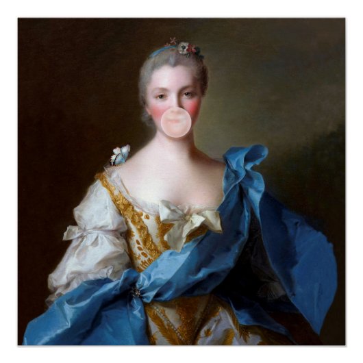 ブルーバタフライ付きバブルガムディバ ポスター (正面)