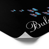 ブルーバタフライ付きミステリアス美しい ポスター (角)