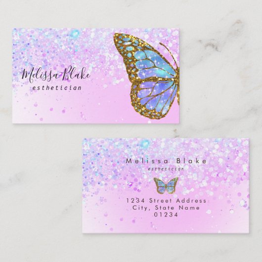 ブルーバタフライ名刺 名刺 (正面/裏面)