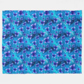 ブルーバタフライ夏。大フリースブランケット フリースブランケット (正面(横))