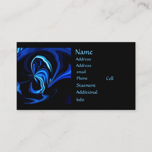 ブルーバタフライ抽象芸術名刺 名刺 (正面)