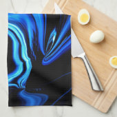 ブルーバタフライ抽象芸術 キッチンタオル (四つ折り)