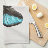 ブルーバタフライ昆虫アート自然恋人 キッチンタオル (四つ折り)