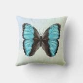 ブルーバタフライ昆虫アート自然恋人 クッション (裏面)
