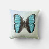 ブルーバタフライ昆虫アート自然恋人 クッション (正面)
