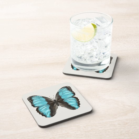 ブルーバタフライ昆虫アート自然恋人 コースター (右側)