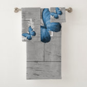 ブルーバタフライ素朴スパーソナライズされたバスタオルセット バスタオルセット (インサイチュ)