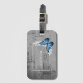 ブルーバタフライ素朴ラゲッジタグ ラゲッジタグ (正面縦)